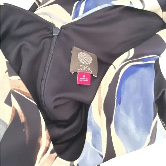 VINCE CAMUTO sleeveless floral dress. Size 6. V-neck/back. Pockets. - Picture 7 of 7